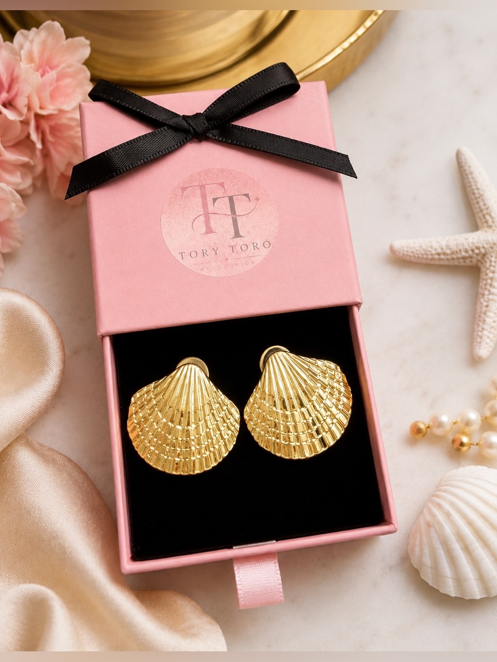 Gold Seashell Statement Earrings | Beach Vacation Jewelry | Summer Coastal Style